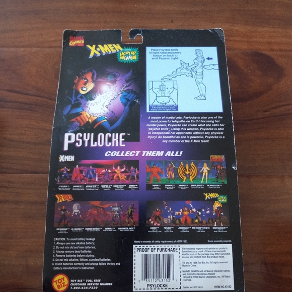 1996 Toy Biz Marvel Xmen Classics Psylocke Action Figure - Picture 4 of 4